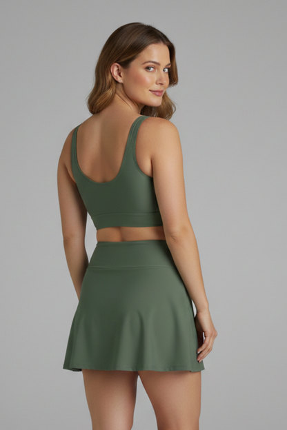 Women's Bikini Set with Wrap Top and Skirt