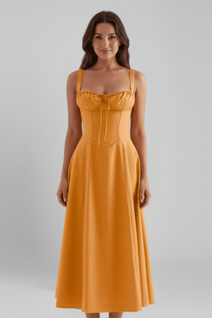 Women's Dress with Corset Bodice and Ruffled Skirt