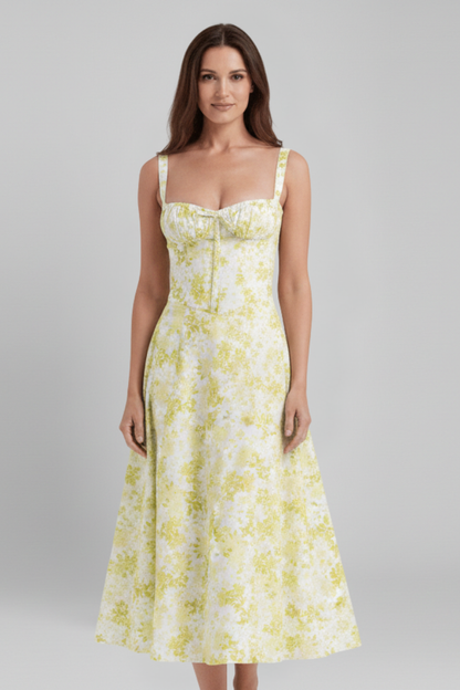 Women's Dress with Corset Bodice and Ruffled Skirt