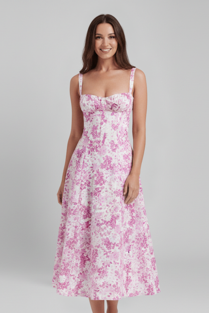 Women's Dress with Corset Bodice and Ruffled Skirt