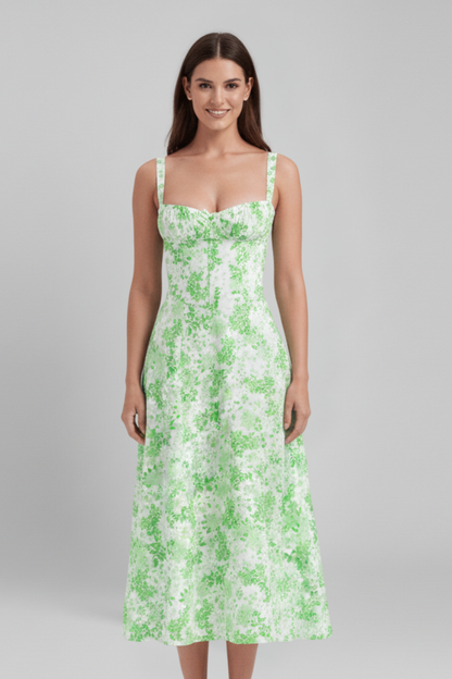 Women's Dress with Corset Bodice and Ruffled Skirt