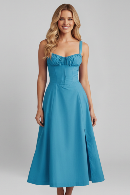 Women's Dress with Corset Bodice and Ruffled Skirt