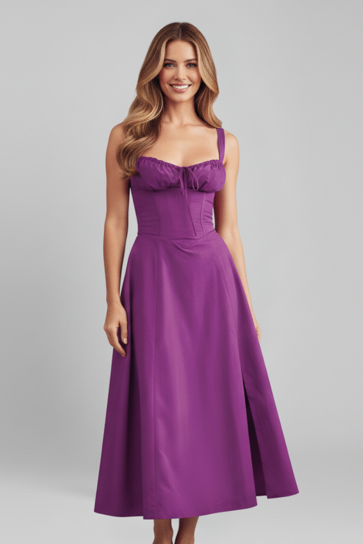 Women's Dress with Corset Bodice and Ruffled Skirt