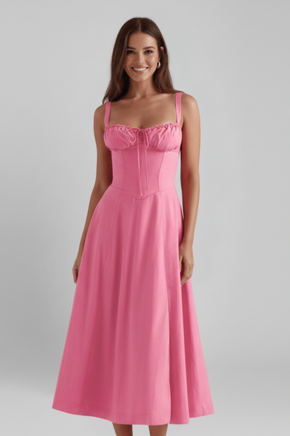 Women's Dress with Corset Bodice and Ruffled Skirt