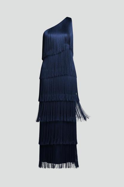 Women's Dress with Fringe Skirt and Sleeveless Cut