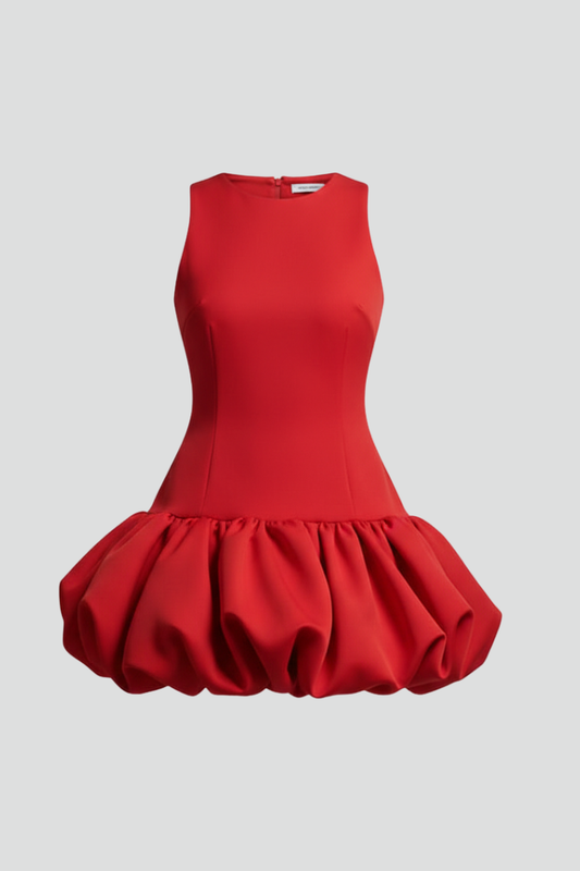 Women's Dress with Sleeveless Cut and Ruffled Skirt
