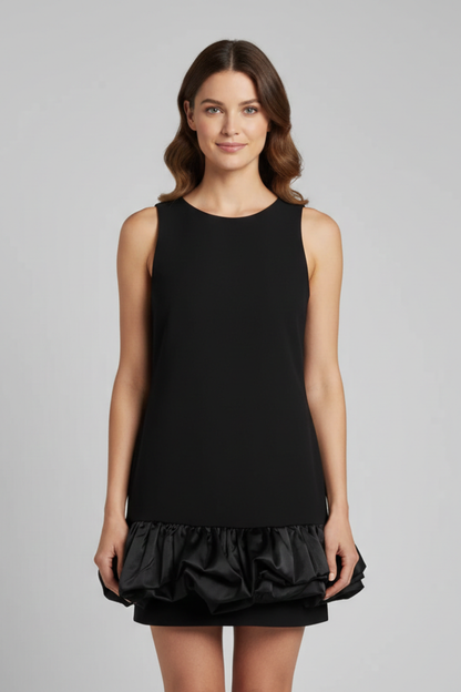 Women's Dress with Sleeveless Cut and Ruffled Skirt