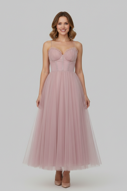 Women's Dress with Strapless Bodice and Tulle Skirt
