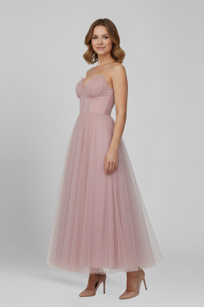 Women's Dress with Strapless Bodice and Tulle Skirt