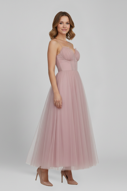 Women's Dress with Strapless Bodice and Tulle Skirt