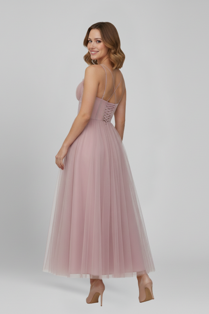 Women's Dress with Strapless Bodice and Tulle Skirt