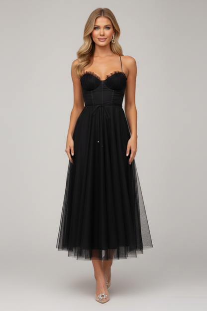 Women's Dress with Strapless Bodice and Tulle Skirt