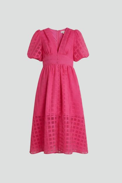 Women's Dress with V-Neckline and Lace Skirt