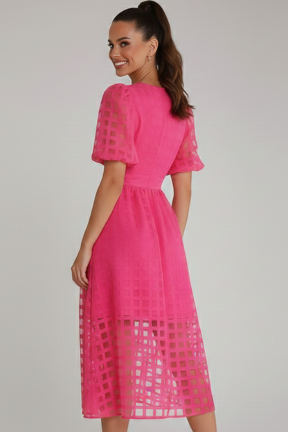 Women's Dress with V-Neckline and Lace Skirt