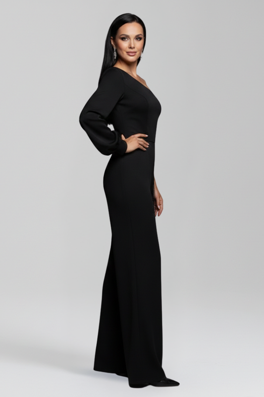 Women's Jumpsuit with One Shoulder and Side Insert