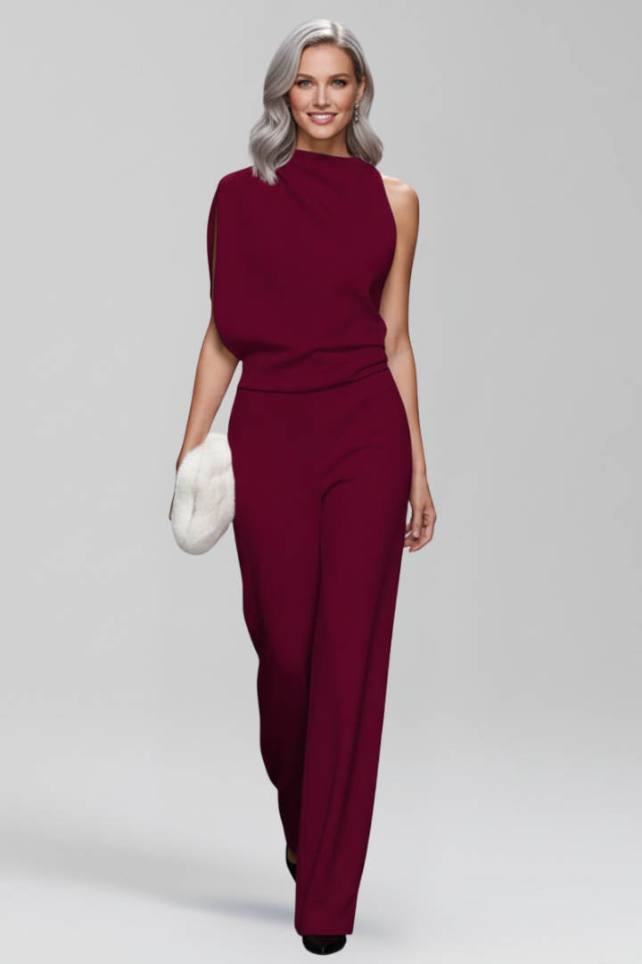 Women's Jumpsuit with One Shoulder and Wide Legs