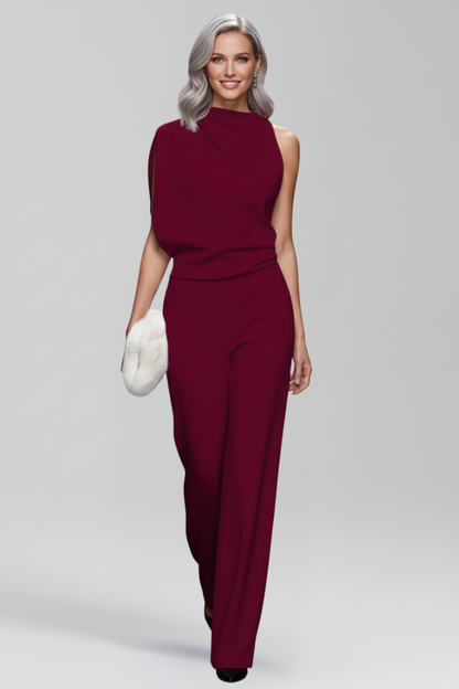 Women's Jumpsuit with One Shoulder and Wide Legs