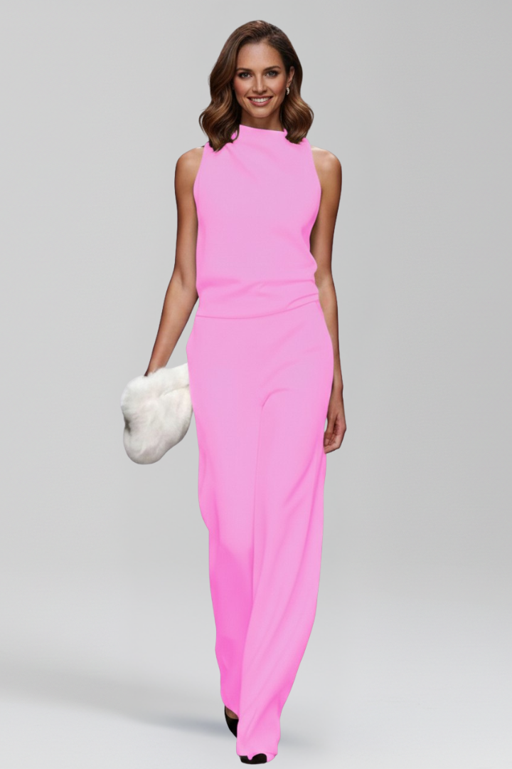 Women's Jumpsuit with One Shoulder and Wide Legs