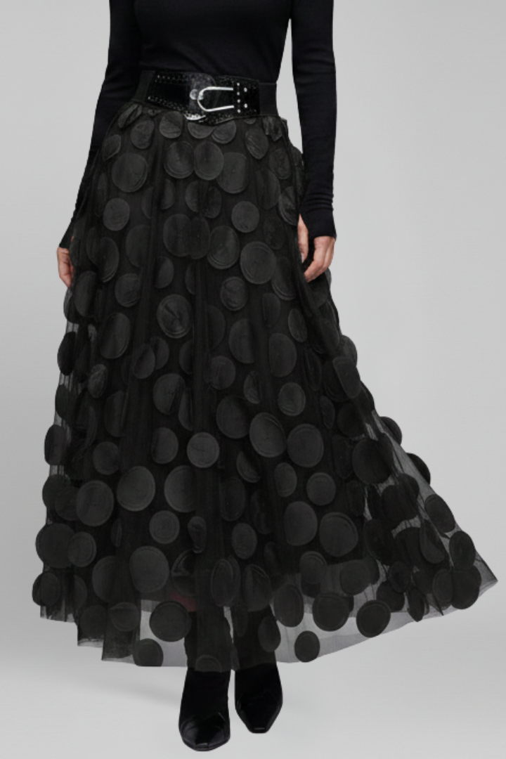 Women's Skirt with Elasticated Waistband and Layered Panels