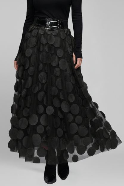 Women's Skirt with Elasticated Waistband and Layered Panels