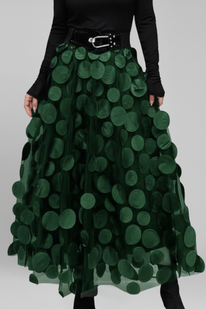 Women's Skirt with Elasticated Waistband and Layered Panels