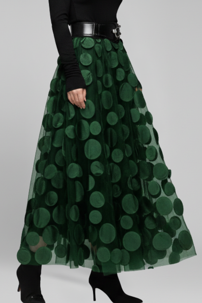 Women's Skirt with Elasticated Waistband and Layered Panels