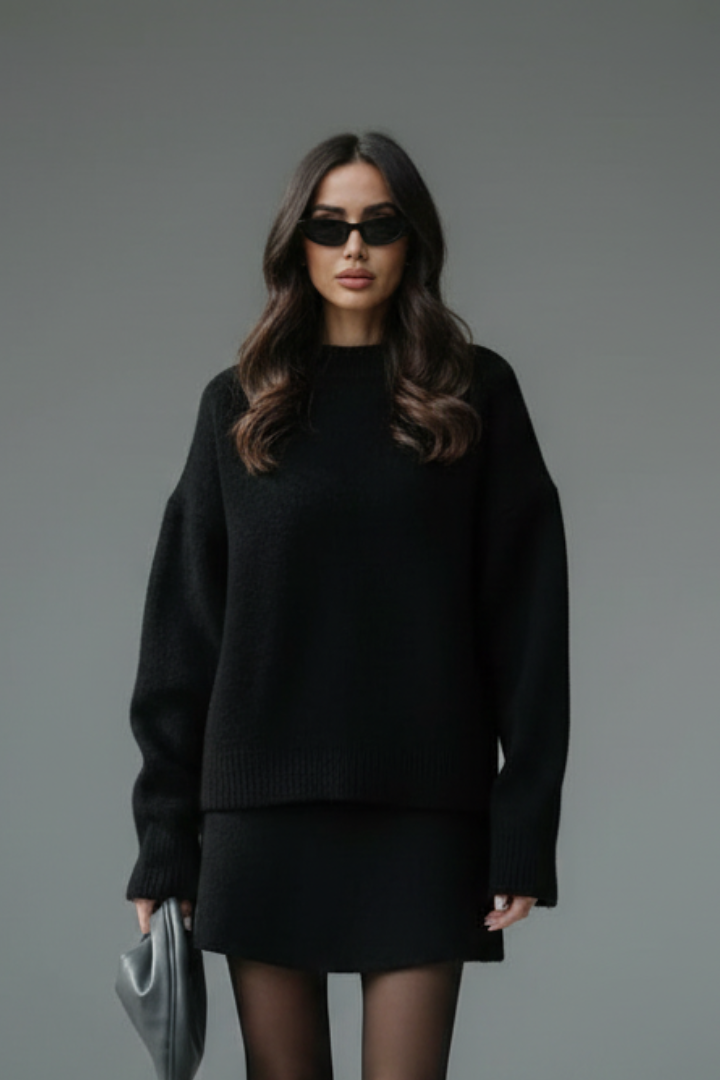 Women's Two-Piece Set with Sweater and Skirt