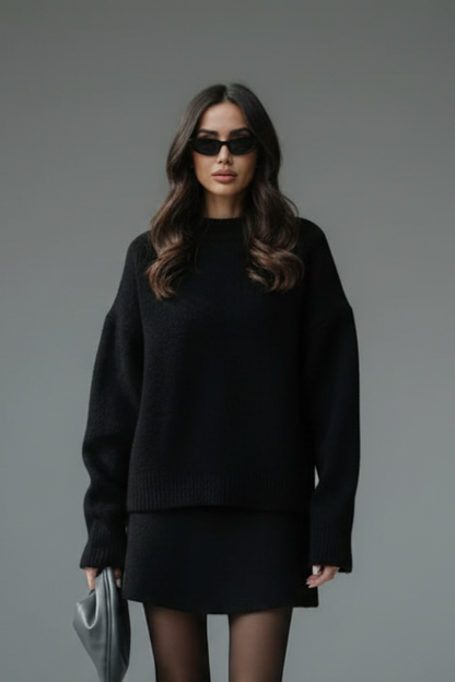 Women's Two-Piece Set with Sweater and Skirt